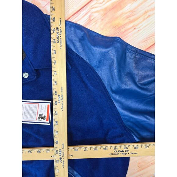 VTG Rock Creek Varsity Jacket XL Navy Wool Leather Letterman NWT Deadstock - Picture 13 of 13